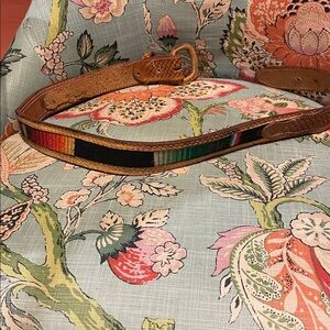 Colorful Woven Leather Belt- 33”